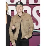 CMT Awards Lily Rose Brown Suede Leather Jacket