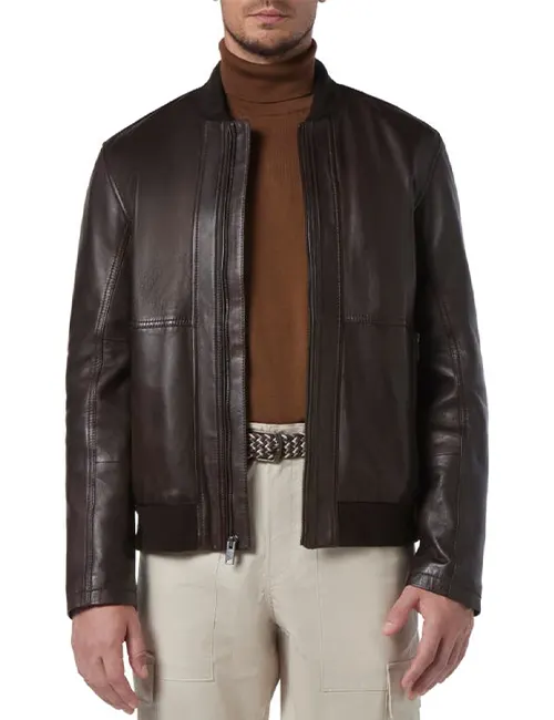 DKNY-Leather-Bomber-Jacket-Sale-.webp DKNY Leather Bomber Jacket - Image 3