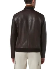 DKNY Leather Bomber Jacket - Image 4