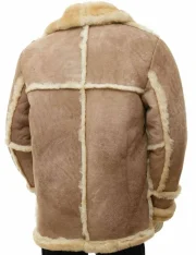 SF-0325 Heavy Shearling Beige Suede Jacket - Image 2
