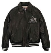 Avirex Croc Commando Black Leather Jacket
