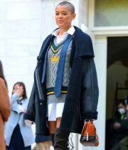 Jordan Alexander Gossip Girl Black Shearling Coat