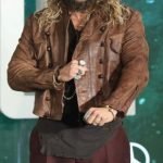 Justice League Aquaman Distressed Brown Jacket