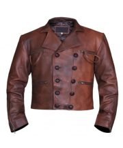 Justice League Aquaman Distressed Brown Jacket - Image 2