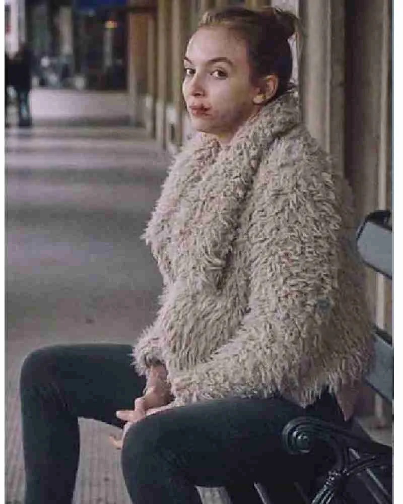 Killing-Eve-Villanelle-Jacket.webp Jodie Comer Killing Eve Villanelle White Faux Fur Jacket - Image 4