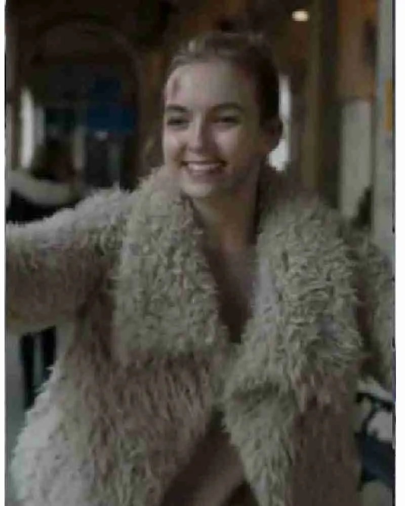 Killing-Eve-Villanelle-Jodie-Comer-Beige-Fur-Jacket.webp Jodie Comer Killing Eve Villanelle White Faux Fur Jacket - Image 2