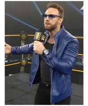 LA Knight Blue Leather Jacket - Image 2