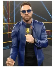 LA Knight Blue Leather Jacket