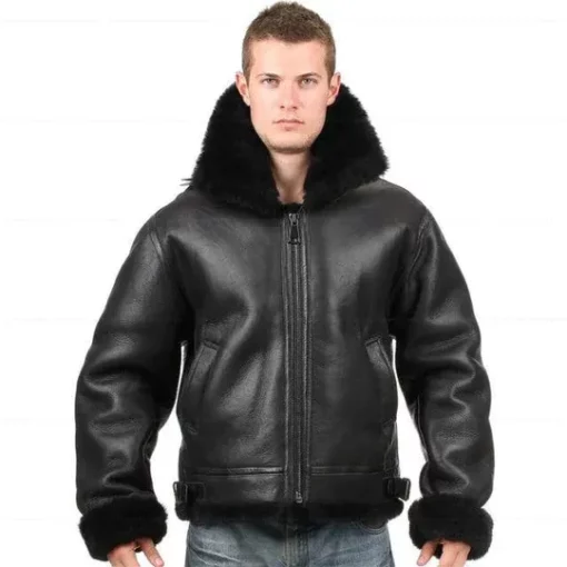 Large-Shearling-Fur-Collar-Black-Leather-Jacket-510x510-1.webp Michael Large Fur Collar Black Leather Jacket - Image 1