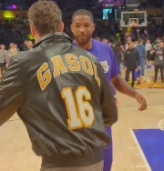 Paul Gasol 16 Leather Jacket - Image 2