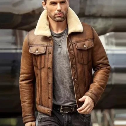Daniel Air Force Shearling Brown Leather Jacket