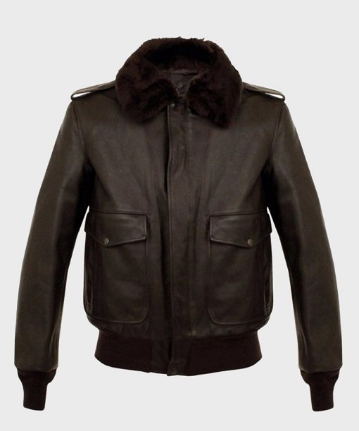 Mens-Aviator-A2-Brown-Bomber-Leather-Jacket.jpg Parker A2 Shearling Brown Bomber Leather Jacket - Image 1