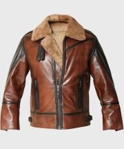 Thompson Distressed Shearling Aviator SF Jacket - Image 2