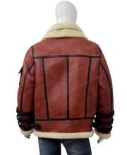 Drew Aviator B6 Sheepskin Bomber Leather Jacket - Image 2