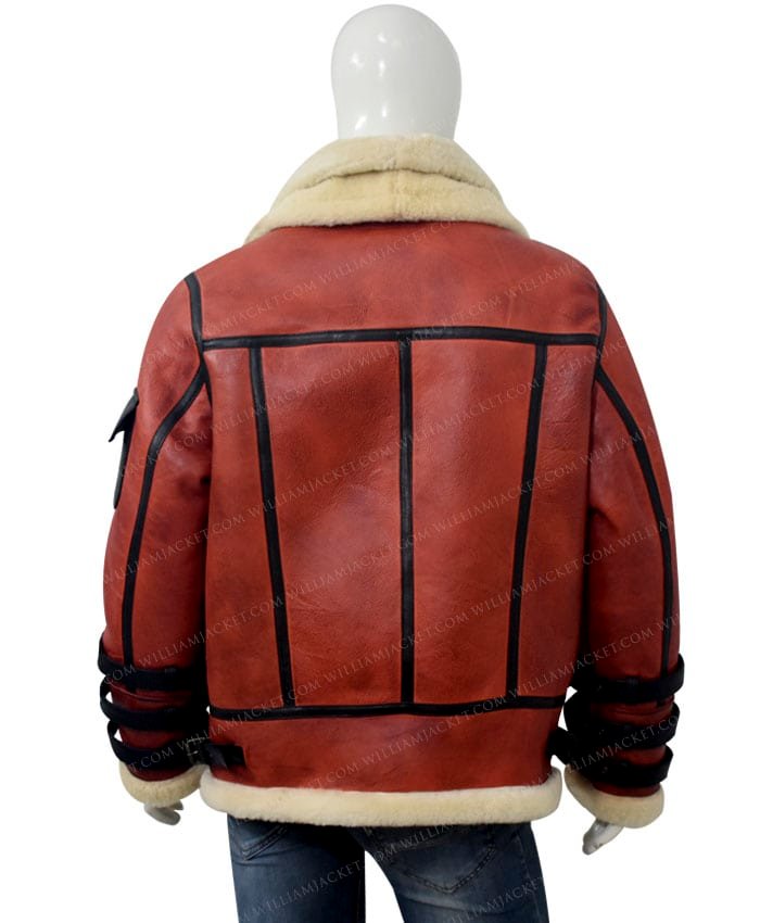 Mens-Aviator-B6-Sheepskin-Bomber-Leather-Jacket-Back.jpg Drew Aviator B6 Sheepskin Bomber Leather Jacket - Image 2