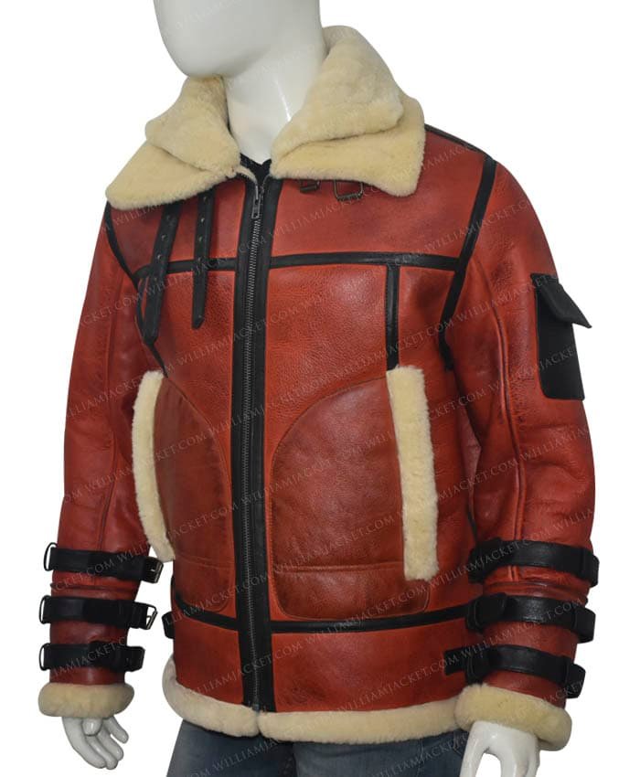 Mens-Aviator-B6-Sheepskin-Bomber-Leather-Jacket-Left.jpg Drew Aviator B6 Sheepskin Bomber Leather Jacket - Image 3