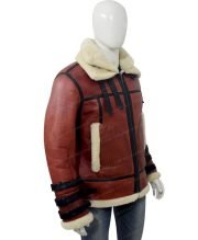 Drew Aviator B6 Sheepskin Bomber Leather Jacket - Image 5