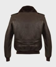 Parker A2 Shearling Brown Bomber Leather Jacket - Image 3