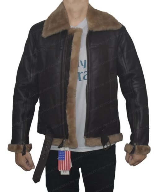 Mens-B3-Aviator-Dark-Brown-Sheepskin-Leather-Jacket-510x619-1.jpg Luke-SF Aviator Dark Brown Sheepskin Leather Jacket - Image 1