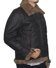 Luke-SF Aviator Dark Brown Sheepskin Leather Jacket - Image 4