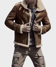 Harris-SF Flight Sheepskin Shearling Leather Jacket - Image 2