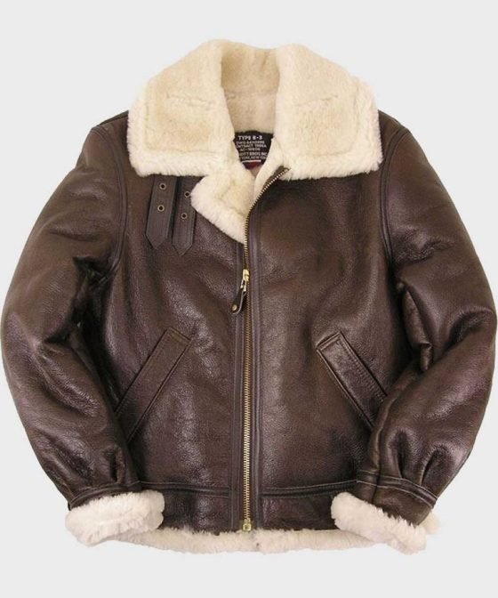 Thomas SF Shearling Sheepskin Brown Leather Jacket