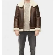 Danielle Aviator Brown Sheepskin Shearling Jacket