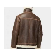 Danielle Aviator Brown Sheepskin Shearling Jacket - Image 2