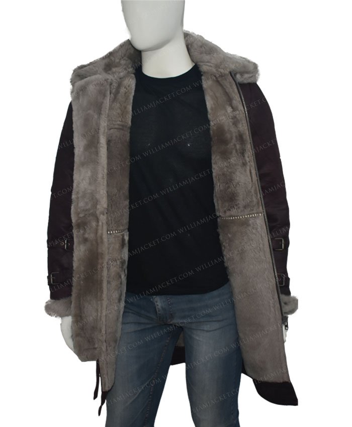 Mens-RAF-B16-Bomber-Long-Sheepskin-Leather-Trench-Coat-Open-Front.jpg Allen RAF B16 Bomber Long Sheepskin Leather Trench Coat - Image 2