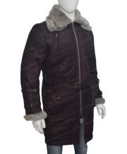 Allen RAF B16 Bomber Long Sheepskin Leather Trench Coat - Image 3