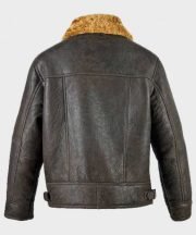 Davis Shearling Leather Brown Jacket - Image 2