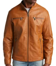 Modern Fit Real Leather Motorcycle Jacket - Image 4