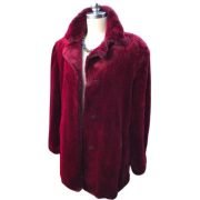 Nairobi Money Heist Fur Collar Maroon Shearling Jacket