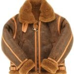 Victor RAF Brown Bomber Shearling Fur Jacket