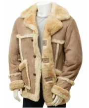 SF-0325 Heavy Shearling Beige Suede Jacket