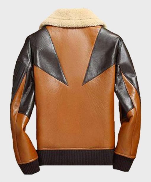 Sheepskin-Mens-Shearling-Bomber-Leather-Jacket-Back.jpg Sheepskin Miller Shearling Bomber Jacket - Image 4