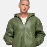 Stussy Work Olive Green Shearling Jacket