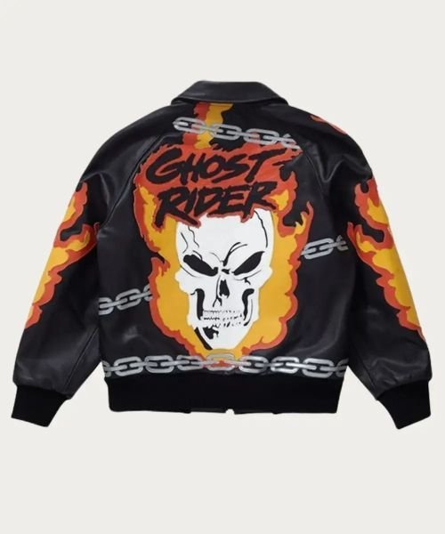 Supreme-Ghost-Rider-Bomber-Leather-Jacket.jpg Supreme Vanson Leathers Ghost Rider Leather Jacket - Image 3