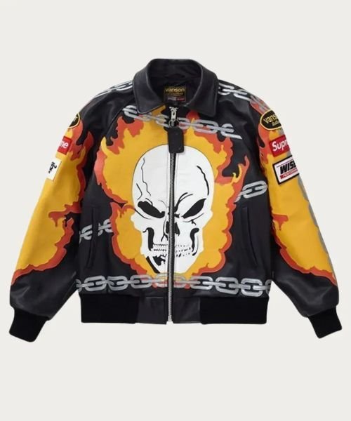 Supreme-Ghost-Rider-Leather-Jacket.jpg Supreme Vanson Leathers Ghost Rider Leather Jacket - Image 1