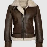 Vanessa Faux Shearling Sheepskin Brown Jacket