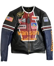 Vanson Star Real Leather Motorcycle Jacket