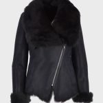 Patricia Black Shearling Fur Leather Jacket