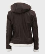 Jasmine Dark Brown Jacket with hood - Image 4
