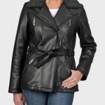 Corey Shearling Leather Black Jacket