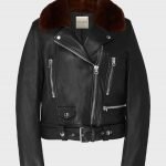 Jillian Black Motorcycle Real Leather Jacket