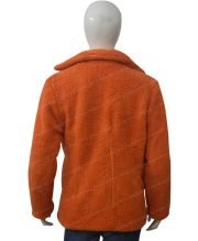 Yellowstone Beth Dutton Orange Shearling Fur Coat - Image 3