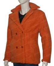 Yellowstone Beth Dutton Orange Shearling Fur Coat - Image 2