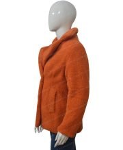 Yellowstone Beth Dutton Orange Shearling Fur Coat - Image 4