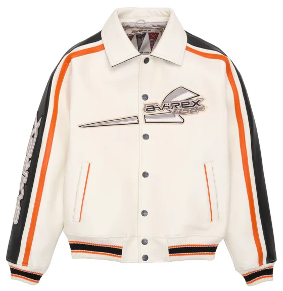 Avirex White City Racer Leather Jacket