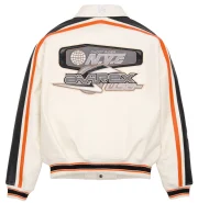 Avirex White City Racer Leather Jacket - Image 2